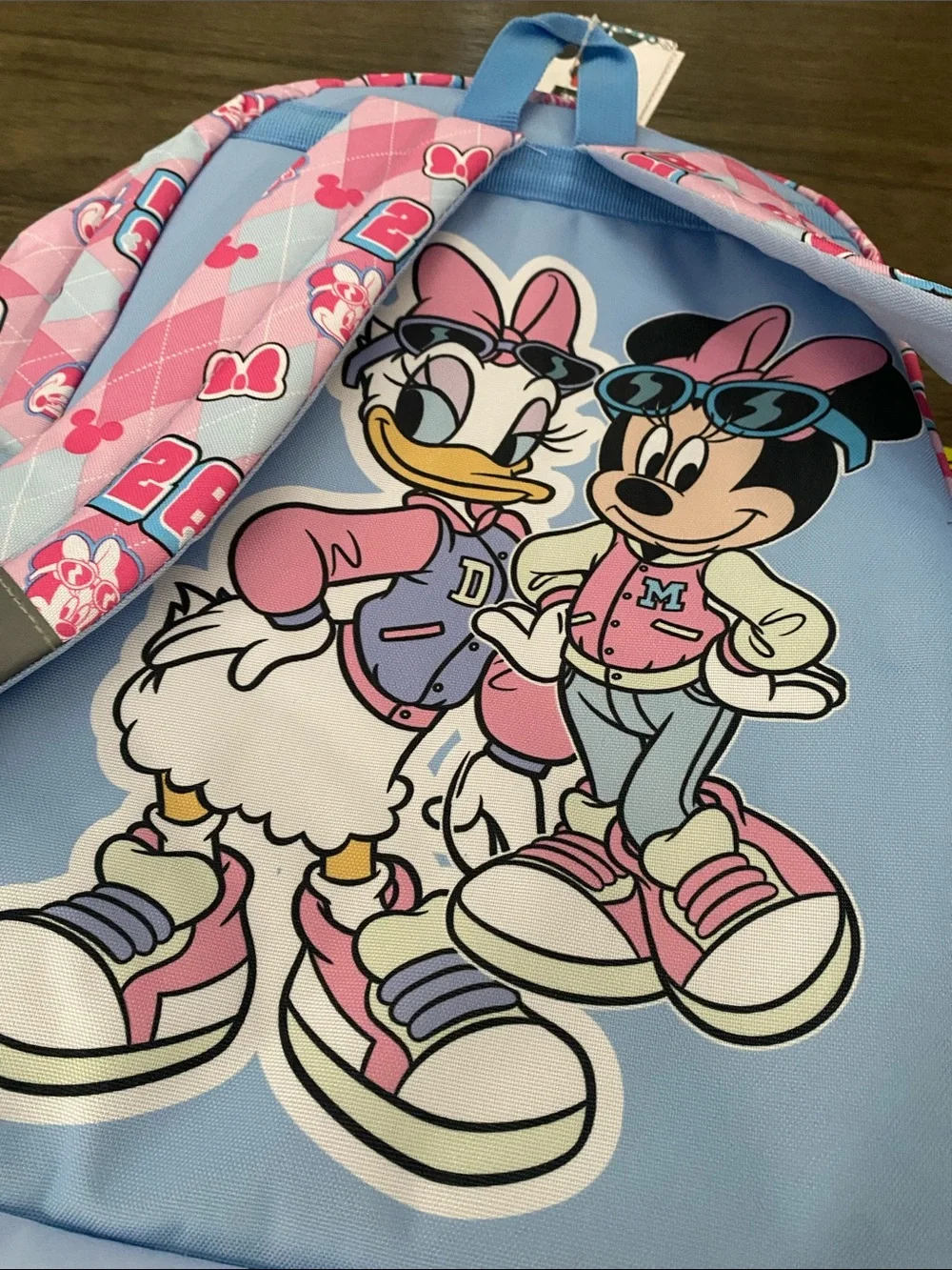Disney Minnie & Daisy Pink and Light Blue Kids Backpack with Lunch Bag